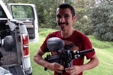 Roberto Rodriguez with HBT gun